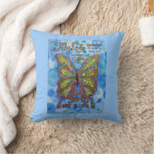 レインボー糖尿病蝶サポート詩枕 クッション (ブランケット)