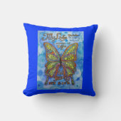 レインボー糖尿病蝶サポート詩枕 クッション (正面)