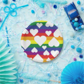 レインボー紙プレート ペーパープレート (パーティー)