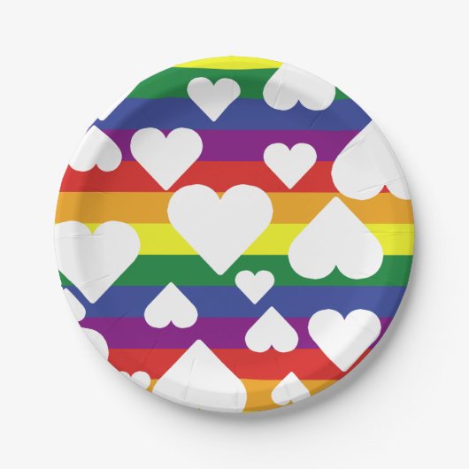 レインボー紙プレート ペーパープレート (正面)