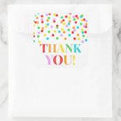 レインボー紙吹雪ありがとう スクエアシール (バッグ)