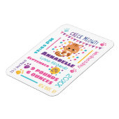 レインボー紙吹雪かわいいキティ猫ベビー誕生統計 マグネット (左側)