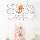 レインボー紙吹雪かわいい子猫バースデーパーティーへようこそ 横断幕 (インサイチュ)