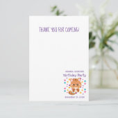 レインボー紙吹雪かわいい猫の誕生会 サンキューカード (スタンド正面)