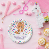 レインボー紙吹雪かわいい猫プロジェクト誕生日パーティー ペーパープレート (パーティー)