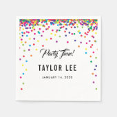 レインボー紙吹雪ふりかける誕生日パーティーの装飾 スタンダードカクテルナプキン (正面)