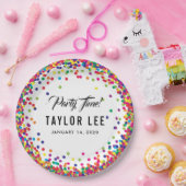 レインボー紙吹雪ふりかける誕生日パーティーの装飾 ペーパープレート (パーティー)