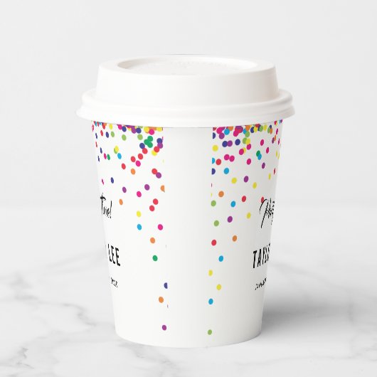 レインボー紙吹雪ふりかける誕生日パーティーの装飾 紙コップ (左)