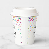 レインボー紙吹雪ふりかける誕生日パーティーの装飾 紙コップ (右)