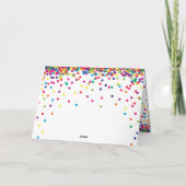 レインボー紙吹雪ふりかける誕生日パーティー サンキューカード (裏面)