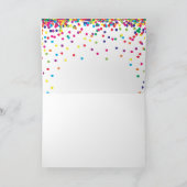 レインボー紙吹雪ふりかける誕生日パーティー サンキューカード (内部)