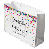 レインボー紙吹雪ふりかける誕生日パーティー ラージペーパーバッグ (裏面アングル)
