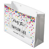 レインボー紙吹雪ふりかける誕生日パーティー ラージペーパーバッグ (正面アングル)