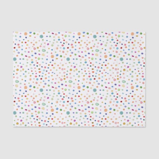 レインボー紙吹雪ウォーターカラードットティッシュペーパー 薄葉紙 (正面)