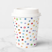 レインボー紙吹雪ウォーターカラードット紙カップ 紙コップ (裏面)