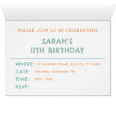 レインボー紙吹雪ウォーターカラードット誕生日招待状 (内部横(下))