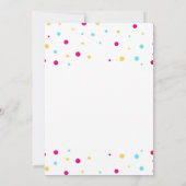 レインボー紙吹雪カラフルベビー散水シャワー 招待状 (裏面)