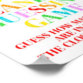 レインボー紙吹雪キャンディ推測ゲームサイン ポスター (角)