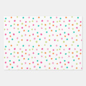 レインボー紙吹雪ストライプカラフルレトロ ラッピングペーパーシート (正面3)