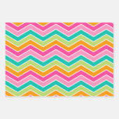 レインボー紙吹雪ストライプカラフルレトロ ラッピングペーパーシート (正面2)