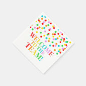 レインボー紙吹雪チームへようこそ スタンダードカクテルナプキン (角)