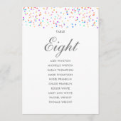 レインボー紙吹雪テーブル番号座席表 招待状 (裏面)