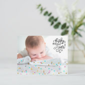 レインボー紙吹雪ハッピーニューイヤー葉書 シーズンポストカード (スタンド正面)