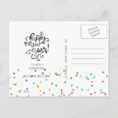 レインボー紙吹雪ハッピーニューイヤー葉書 シーズンポストカード (裏面)