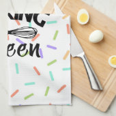 レインボー紙吹雪ベーキングクイーンおもしろいガン キッチンタオル (四つ折り)