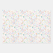 レインボー紙吹雪水色ドットラッピング紙 ラッピングペーパーシート (正面2)