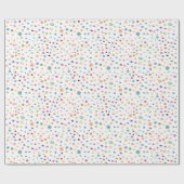 レインボー紙吹雪水色ドットラッピング紙 ラッピングペーパー (フラット)