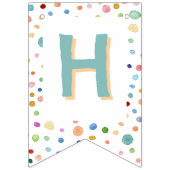 レインボー紙吹雪水色ドット束フラグ バンティングフラッグ (第2の旗)