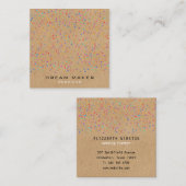 レインボー紙吹雪素朴クラフト スクエア名刺 (正面/裏面)