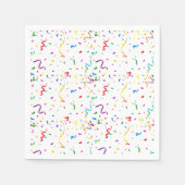 レインボー紙吹雪誕生日パーティー紙ナプキン スタンダードカクテルナプキン (正面)