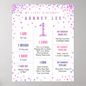 レインボー紙吹雪誕生日ポスター ポスター (正面)