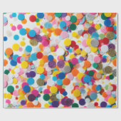 レインボー紙吹雪誕生日ラッピング紙 ラッピングペーパー (フラット)