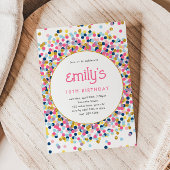 レインボー紙吹雪金ゴールドグリッターよくはしゃぐ誕生日 招待状