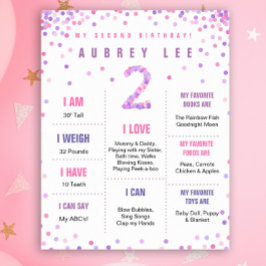 レインボー紙吹雪2歳の誕生日ポスター ポスター