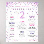 レインボー紙吹雪2歳の誕生日ポスター ポスター (正面)