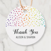 レインボー紙吹雪，木ありがとうレズ結婚ビアン フェイバータグ (正面)