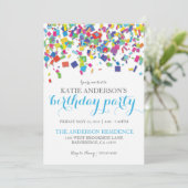 レインボー紙吹雪 | 誕生日パーティーの招待 招待状 (スタンド正面)