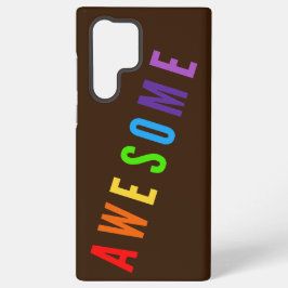 レインボー素晴らしカラー合成幸せ文字ブラウン SAMSUNG GALAXY S22 ULTRAケース