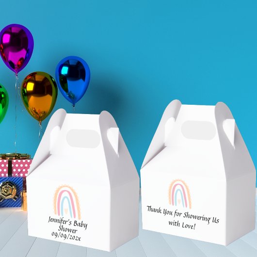 レインボー素朴エレガントベイビーシャワー男女中立 フェイバーボックス