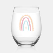 レインボー素朴エレガントベビーシャワー飲み物用品セット ステムなしワイングラス (裏面)