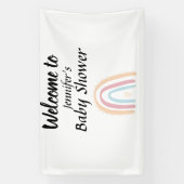レインボー素朴エレガントー・ニュートラル赤ちゃんシャワー 横断幕 (縦)