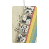 レインボー素朴ヒップスター4フォトカスタムコラージュ カーエアーフレッシュナー (正面)