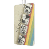 レインボー素朴ヒップスター4フォトカスタムコラージュ カーエアーフレッシュナー (左)