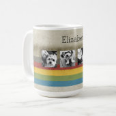 レインボー素朴ヒップスター4フォトカスタムコラージュ コーヒーマグカップ (正面左)