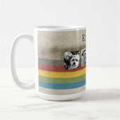 レインボー素朴ヒップスター4フォトカスタムコラージュ コーヒーマグカップ (左)