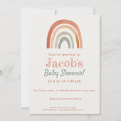 レインボー素朴ベビーシャワーミニマル招待状 招待状 (正面)